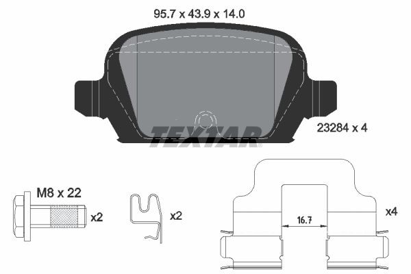 TEXTAR Brake pad kit rear and front Corsa C Saloon (X01) new 2328404