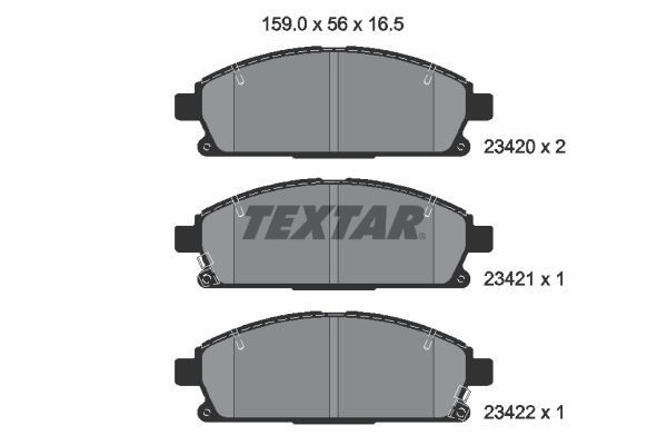 23420 TEXTAR 2342001 Brake pad set AY040-NS153