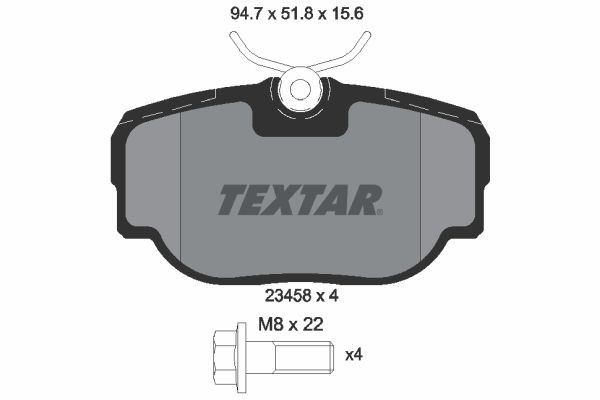 23458 TEXTAR 2345801 Brake pad set SFP 1004 70