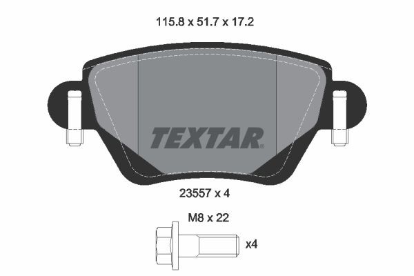 2355701 TEXTAR Brake pad set - buy online