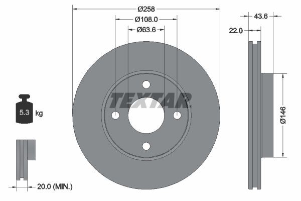 Great value for money - TEXTAR Brake disc 92096200