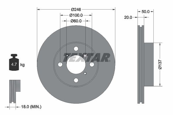 Suzuki LIANA Brake disc TEXTAR 92104500 cheap