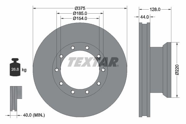 TEXTAR 93105700 Bremsscheibe für DAF 55 LKW in Original Qualität