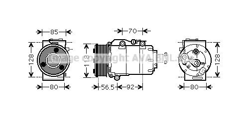 PRASCO VS16, PAG 46, R 134a Belt Pulley Ø: 118mm AC compressor FDAK394 buy