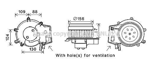 PRASCO MS8625 Heater blower motor 12V