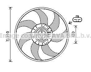 PRASCO OL7613 Fan Wheel, engine cooling Plastic