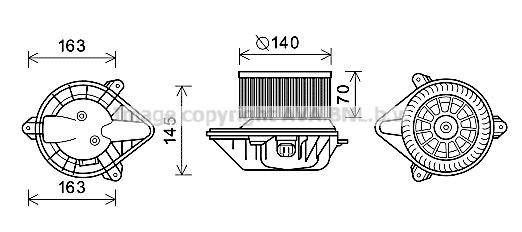 PRASCO OL8624 Heater blower motor 12V