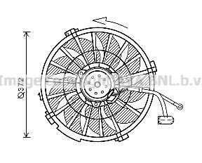 Radiator cooling fan PRASCO D1: 372 mm, 12V, 420W - PE7555