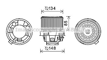 PRASCO PE8374 Heater blower motor 12V