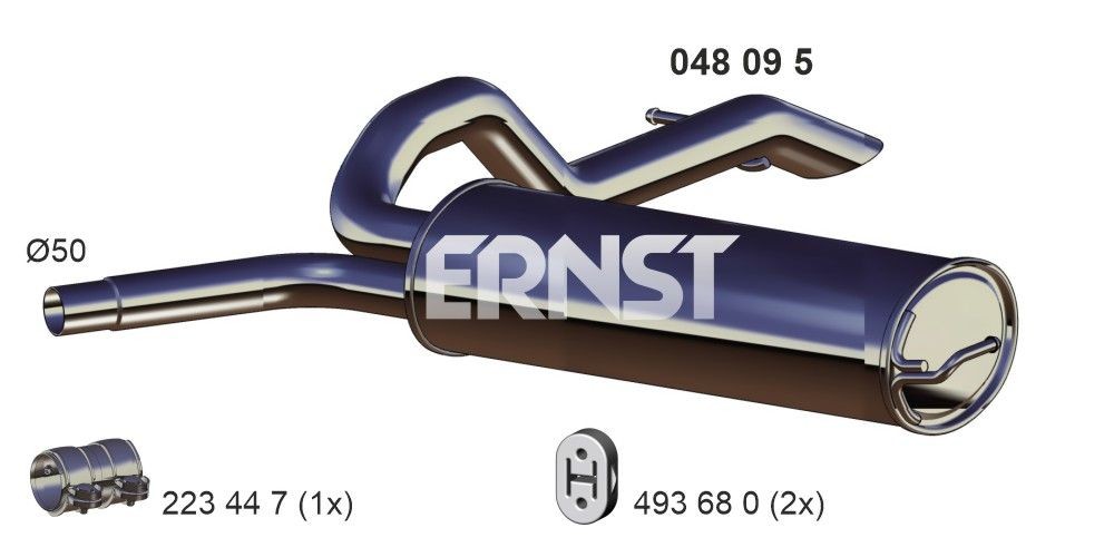 ERNST 048095 Exhaust silencer NISSAN PRIMASTAR 2001 in original quality
