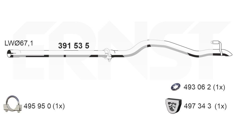 ERNST 391535 Exhaust pipes MERCEDES-BENZ Sprinter 3.5-T Platform/Chassis (W906) 313 CDI 129 hp Diesel 2013 price