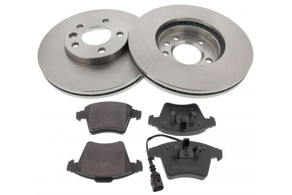 MAPCO 47779 Brake discs and pads set Front Axle, Vented, with anti-squeak plate, incl. wear warning contact
