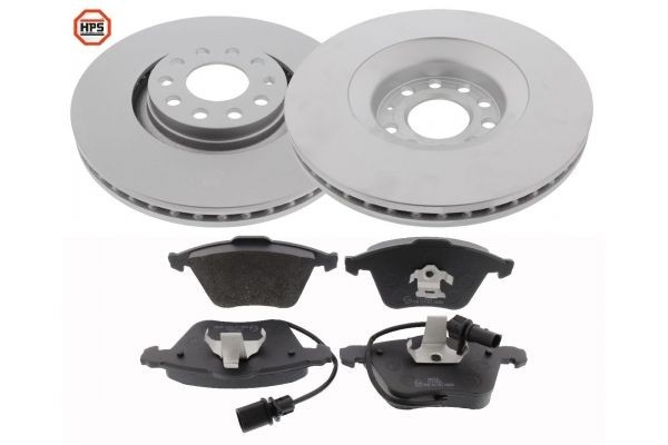 MAPCO 47825HPS Brake discs and pads set Front Axle, Vented, incl. wear warning contact