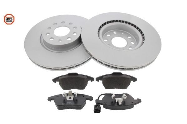 MAPCO 47833HPS Brake discs and pads set Front Axle, Vented, with anti-squeak plate, incl. wear warning contact