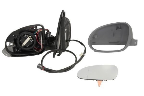 VW Golf V Side Mirror Left electr. heated Convex primed foldable mirror  Indicator 1K1 857 508 A