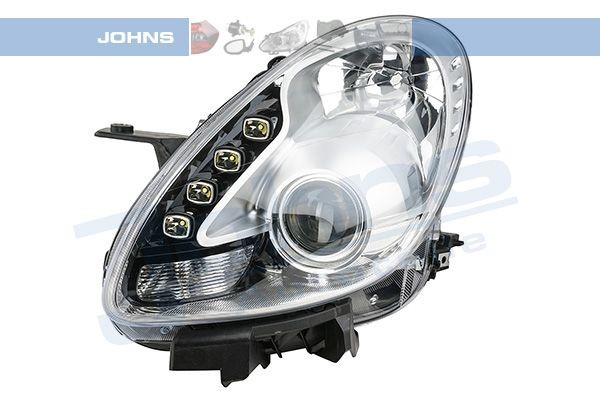 JOHNS Left, H7, H1, with indicator, with daytime running light (LED), with motor for headlamp levelling Vehicle Equipment: for vehicles with headlight levelling (electric), Frame Colour: chrome Front lights 10 06 09 buy