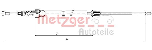 METZGER 10.7508 Hand brake cable Left Rear, Right Rear, Left, 1700/1070mm, COFLE