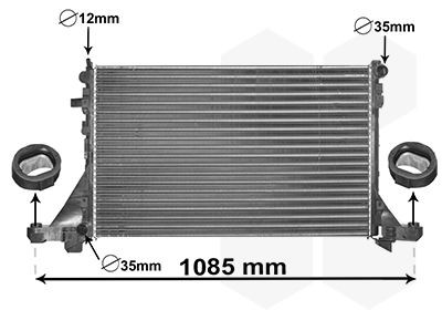 VAN WEZEL 43002560 Engine radiator Aluminium, 775 x 490 x 26 mm, *** IR PLUS ***, with accessories, Mechanically jointed cooling fins