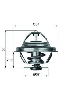 MAHLE ORIGINAL TX 20 80D Engine thermostat Opening Temperature: 80°C, 67mm, with seal