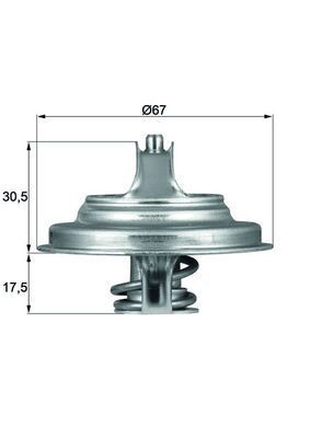 1.090.83 MAHLE ORIGINAL Opening Temperature: 83°C, 67mm, with seal D1: 67mm Thermostat, coolant TX 54 83D buy