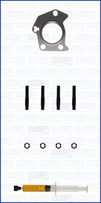 JTC11618 AJUSA Turbocharger gasket PEUGEOT with studs, syringe with oil, with gaskets/seals