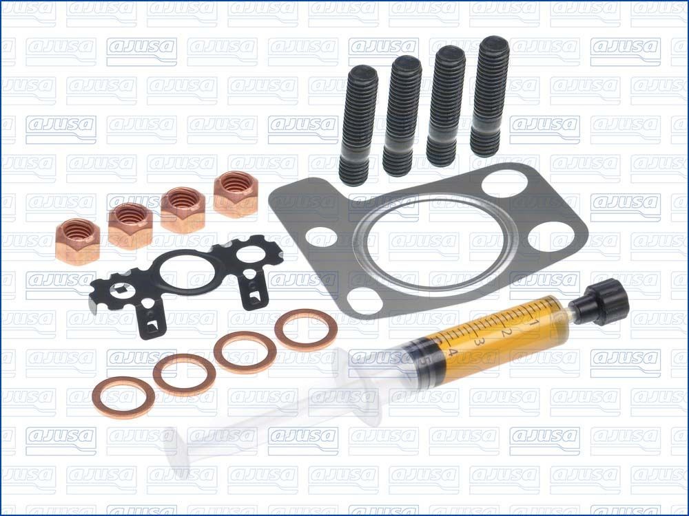 JTC11635 AJUSA Turbocharger gasket FORD with studs, syringe with oil, with gaskets/seals