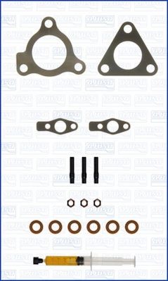 JTC11747 AJUSA Turbocharger gasket MITSUBISHI with studs, syringe with oil, with gaskets/seals
