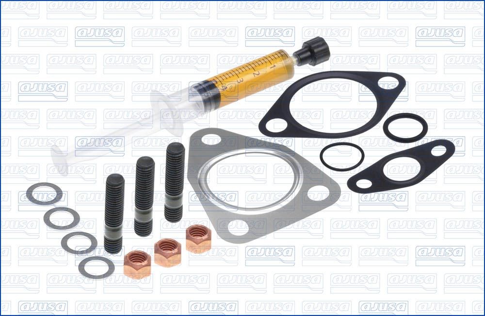 Exhaust mounting kit AJUSA syringe with oil, with gaskets/seals - JTC11753