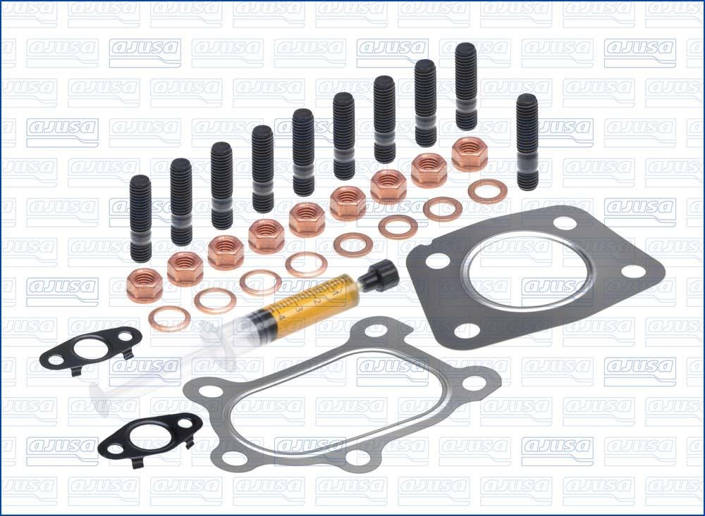 Mounting kit, exhaust system AJUSA with studs, syringe with oil, with gaskets/seals - JTC11770