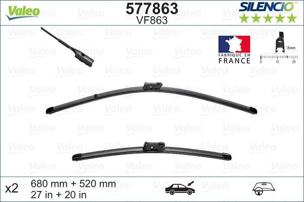 VALEO Windshield wipers 577863 for AUDI A8