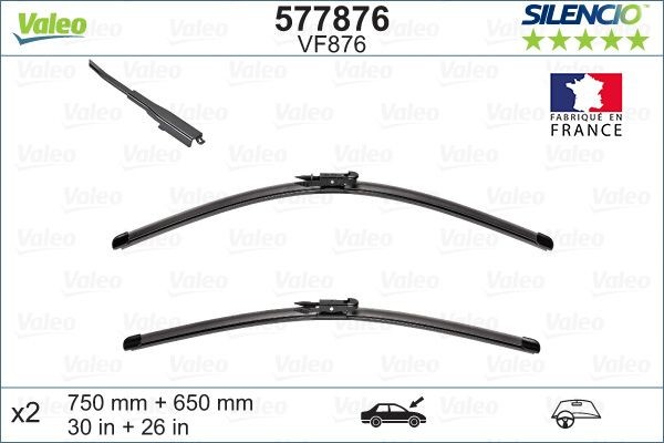 VALEO Windshield wipers 577876 for Ford B-Max JK