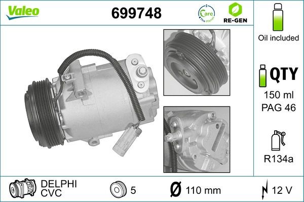 VALEO 699748 Coil, magnetic-clutch compressor R1580019