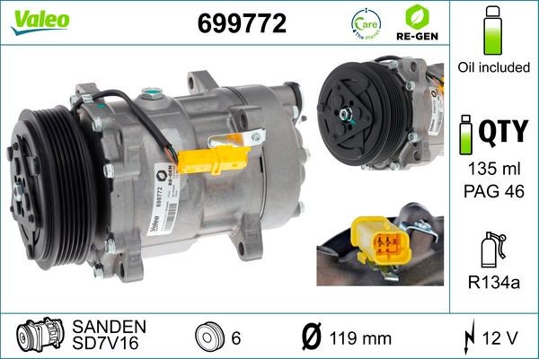 VALEO 699772 Air conditioning compressor PEUGEOT experience and price