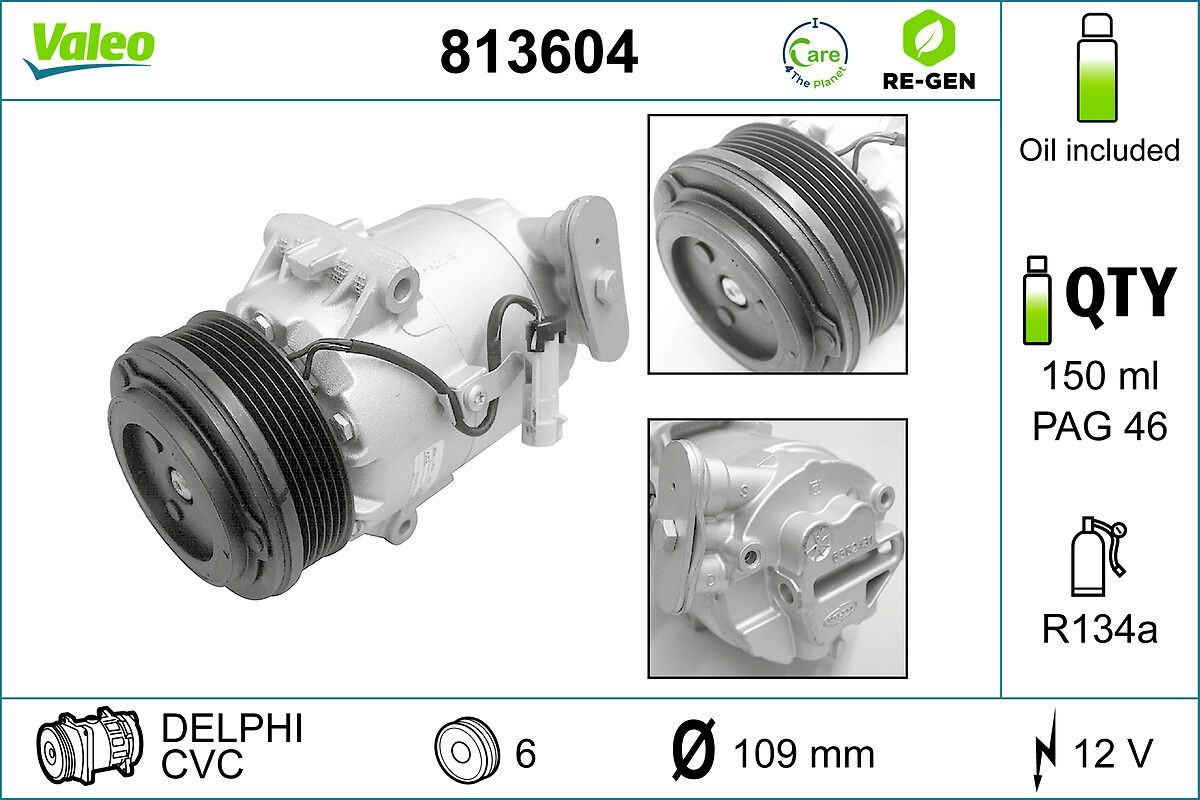 Great value for money - VALEO Air conditioning compressor 813604