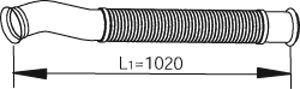 DINEX Länge: 1020mm, vorne, 124,8mm, Euro 5, 124,8mm Abgasrohr 22188 kaufen