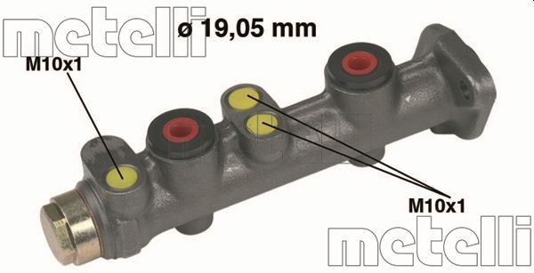 METELLI 05-0028 Cilindro maestro del freno D1: 19,05 mm, Ghisa Fiat PANDA 2017 di qualità originale