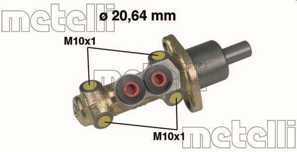 METELLI 05-0207 Brake master cylinder D1: 20,64 mm, Cast Iron