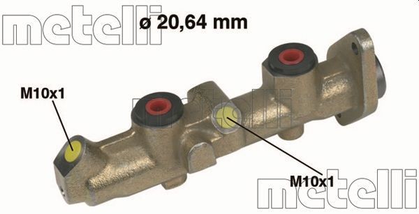 Master cylinder METELLI D1: 20,64 mm, Cast Iron - 05-0251