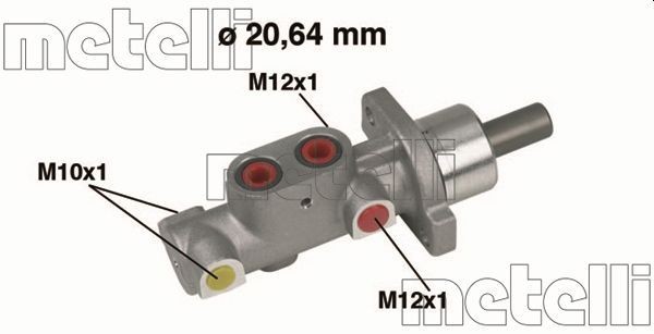 METELLI 05-0296 Brake master cylinder D1: 20,64 mm, Aluminium