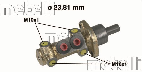 METELLI 05-0398 Brake master cylinder D1: 23,81 mm, Cast Iron