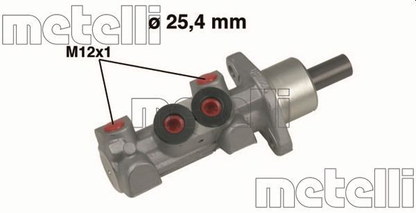 METELLI 05-0451 Brake master cylinder D1: 25,40 mm, Aluminium