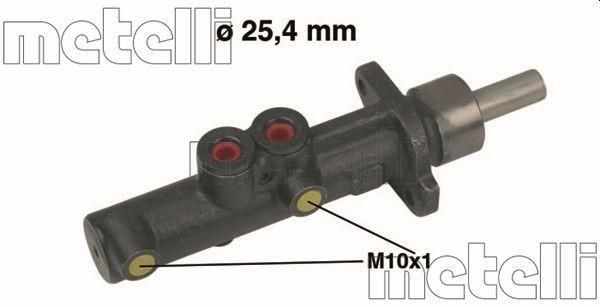 METELLI 05-0473 Brake master cylinder D1: 25,40 mm, Cast Iron