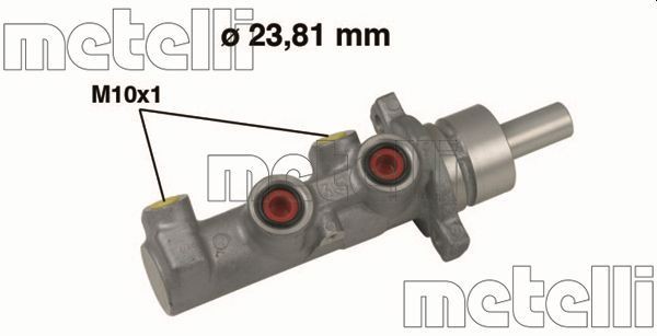 METELLI 05-0529 Brake master cylinder D1: 23,81 mm, Aluminium