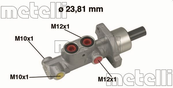 METELLI 05-0631 Brake master cylinder D1: 23,81 mm, Aluminium
