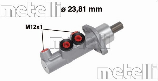 METELLI 05-0687 Brake master cylinder D1: 23,81 mm, Aluminium