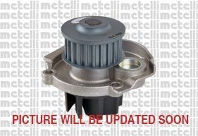 24-1030 METELLI Water pumps CHRYSLER Number of Teeth: 23, without gasket/seal, Mechanical, Plastic, Water Pump Pulley Ø: 57,069 mm, for toothed belt drive