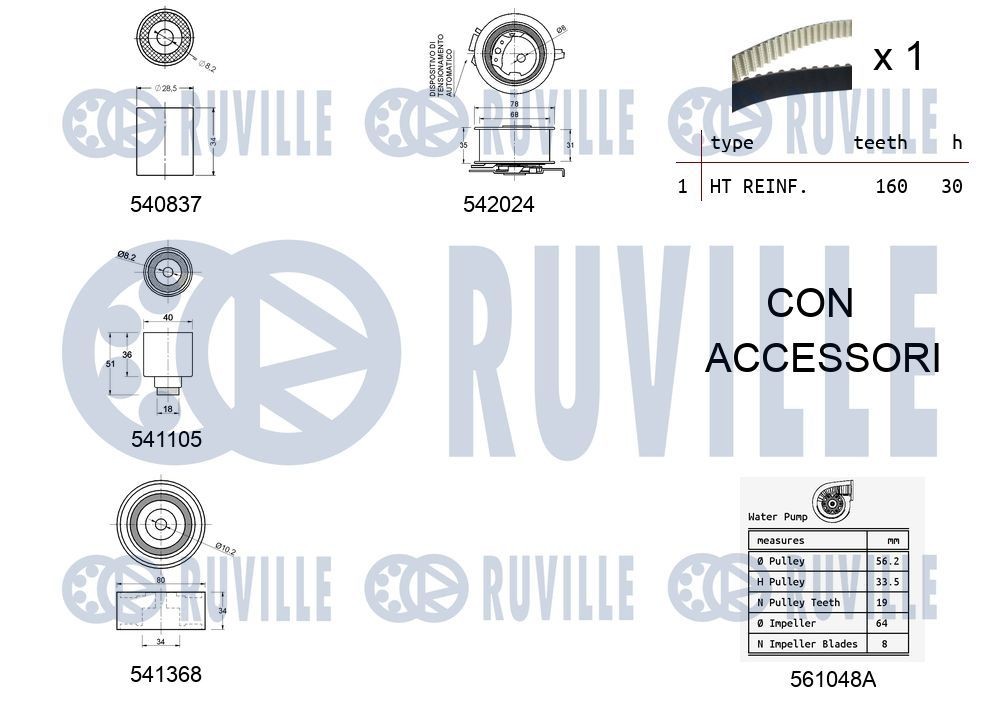 RUVILLE 65252 Water pump 1233217