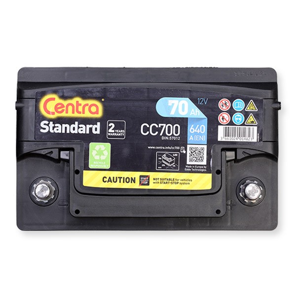 CENTRA CC700 Auto battery 12V 70Ah 640A B13 Lead-acid battery