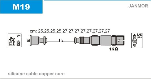 Mercedes E-Class Spark plug cables 7672720 JANMOR M19 online buy