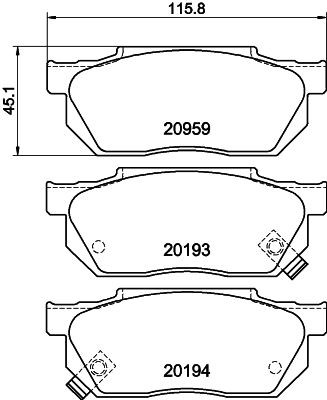 MINTEX MDB1243 Brake pad set with acoustic wear warning